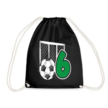 Fête d’anniversaire des enfants de football de 6 ans - Sac de sport léger - noir - Devant