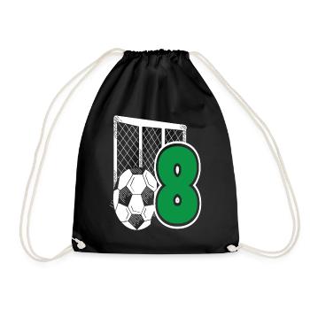 Fête d’anniversaire des enfants de football 8 ans - Sac de sport léger - noir - Devant