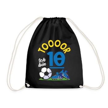 Goal Football I'm 10 Children's Birthday - Drawstring Bag - black - Front