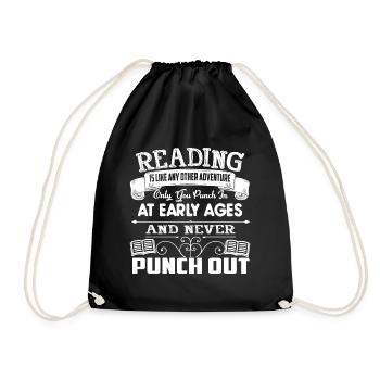Reading Is Like An Adventure - Drawstring Bag - black - Front