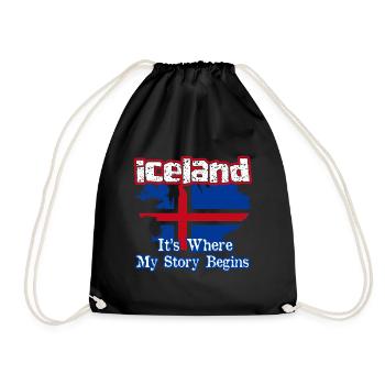 Iceland The Place Where My Story Begins - Drawstring Bag - black - Front