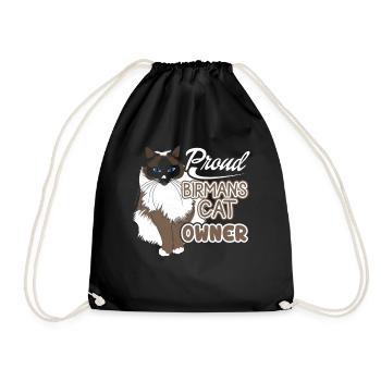 Proud Birman Cat Owner - Drawstring Bag - black - Front