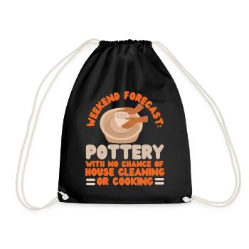Pottery Ceramics Artist Weekend - Drawstring Bag - black - Front