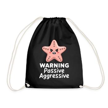 Attention passive agressive étoile de mer illustration - Sac de sport léger - noir - Devant