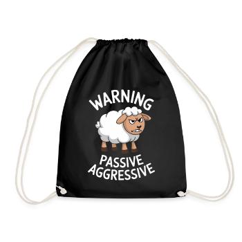 Avertissement Mouton Passif Agressif Humour - Sac de sport léger - noir - Devant