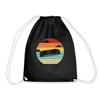 Bouche Rétro Harpe Harmoniste Harmoniciste Harmonica - Sac de sport léger - noir - Devant