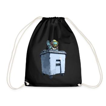 Funny Diver Dumpster Diving Food Rescue - Drawstring Bag - black - Front