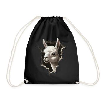 Funny Alpaca Alpaca Lover Cute Zoo Animals - Drawstring Bag - black - Front
