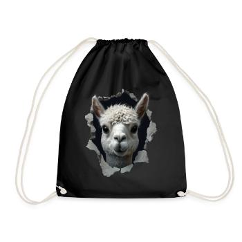 Funny Alpaca Alpaca Lover Cute Zoo Animals - Drawstring Bag - black - Front