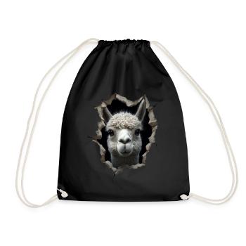 Funny Alpaca Alpaca Lover Cute Zoo Animals - Drawstring Bag - black - Front