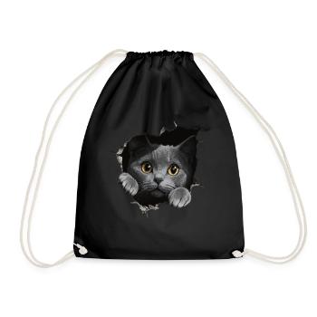 Funny Cats Cat Owner Cute Cat Pet - Drawstring Bag - black - Front