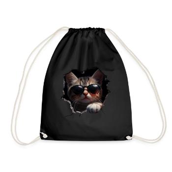 Funny Cats Cat Owner Cute Cat Pet - Drawstring Bag - black - Front