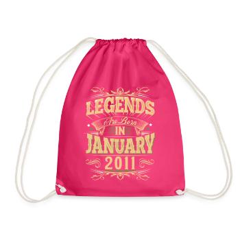 Januar 2011 Geburtstag Legende - Turnbeutel - Fuchsia - Vorne