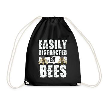 Easily distracted by bees Bee lovers - Drawstring Bag - black - Front