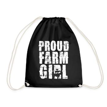 Fière femme d’agriculteur Vie à la campagne Force - Sac de sport léger - noir - Devant