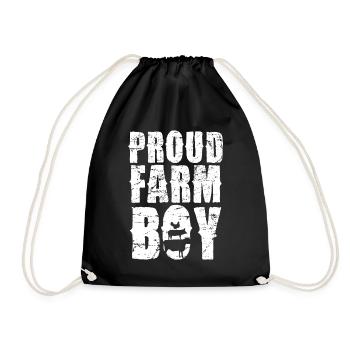 Proud farm boy country life - Drawstring Bag - black - Front