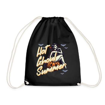 Hot Ghoul Summer Night Halloween Fun - Drawstring Bag - black - Front