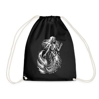 Skeleton Mermaid Mystic Creature - Drawstring Bag - black - Front