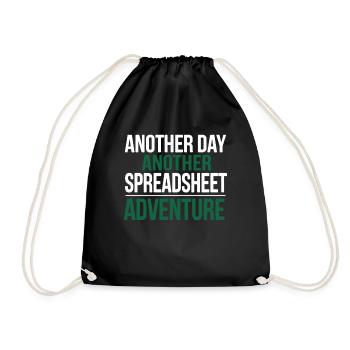 Office Humor Spreadsheet - Drawstring Bag - black - Front