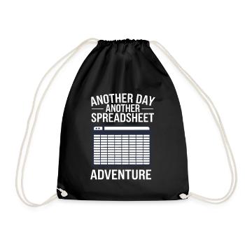 Office Humor Spreadsheet - Drawstring Bag - black - Front