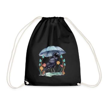 oiseau corbeau parapluie météo nature corbeau - Sac de sport léger - noir - Devant