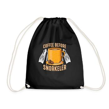 Snorkeling Coffee Before Water Sports Coffee Lover - Drawstring Bag - black - Front