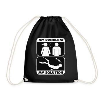 Snorkeling Mon problème Ma solution Pictogramme Papa - Sac de sport léger - noir - Devant