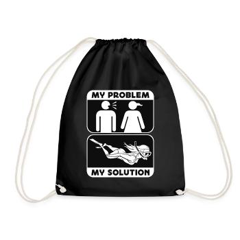 Snorkeling Mon problème Ma solution Pictogramme Maman - Sac de sport léger - noir - Devant