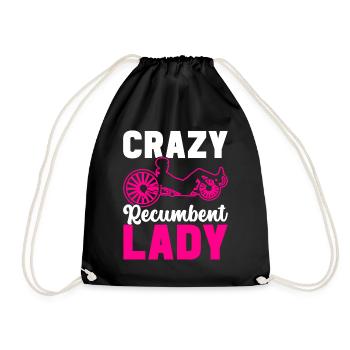 Recumbent Trike Liegetrike Liegedreirad - Drawstring Bag - black - Front
