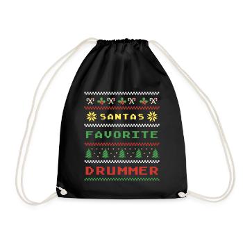 Christmas Drummer Style - Drawstring Bag - black - Front