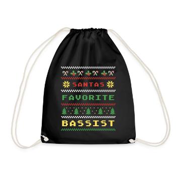 Santas Lieblingsbassist Weihnachten Bass Design - Turnbeutel - Schwarz - Vorne