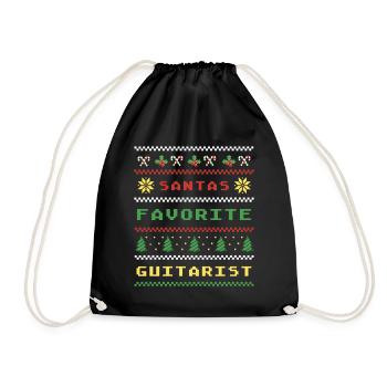 Le guitariste préféré du Père Noël : la guitare de Noël - Sac de sport léger - noir - Devant