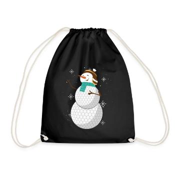 Bonhomme de neige joyeux fait de balles de golf - Sac de sport léger - noir - Devant