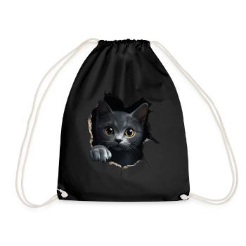 Funny Cats Cat Owner Cute Cat Pet - Drawstring Bag - black - Front