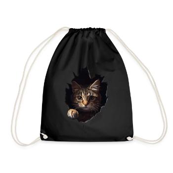 Funny Cats Cat Owner Cute Cat Pet - Drawstring Bag - black - Front