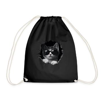 Funny Cats Cat Owner Cute Cat Pet - Drawstring Bag - black - Front