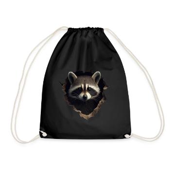 drôle raton laveur raton laveur amant mignon zoo animal - Sac de sport léger - noir - Devant