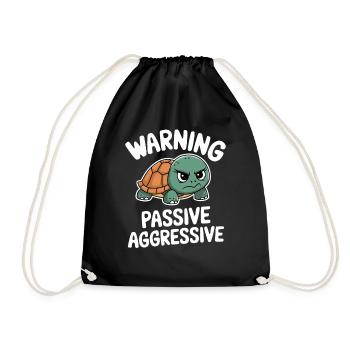 Avertissement Tortue passive agressive - Sac de sport léger - noir - Devant
