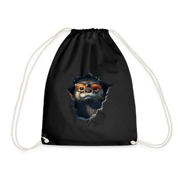 Funny Otter Otter Lover Cute Otter Zoo - Drawstring Bag - black - Front