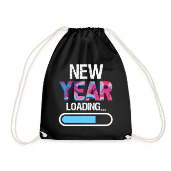 New Year Loading Happy New Year New Year's Eve - Drawstring Bag - black - Front