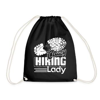 Crazy Hiking Lady - Drawstring Bag - black - Front