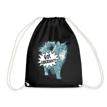 Got Siberian Cat - Drawstring Bag - black - Front