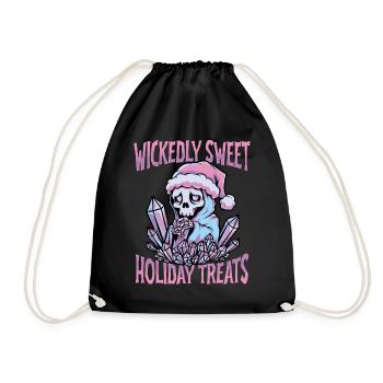 Wickedly Sweet Holiday Treats Pastel Goth - Drawstring Bag - black - Front