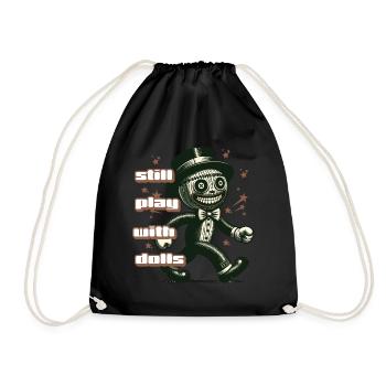 Voodoo Doll Creepy Party Design Still Playing - Drawstring Bag - black - Front