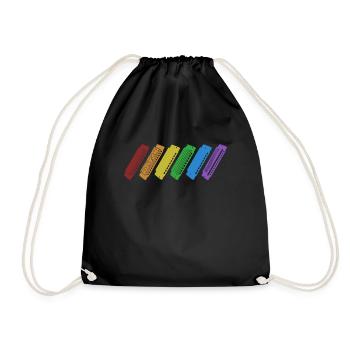 Harmonica LGBT Rainbow Harmonist Harmonicist - Drawstring Bag - black - Front