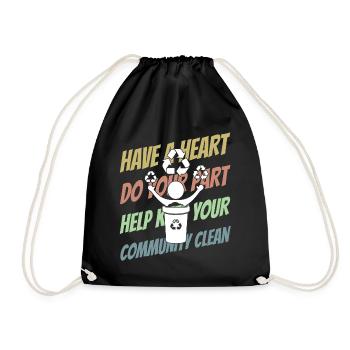 Littering, pollution, environmental awareness - Drawstring Bag - black - Front