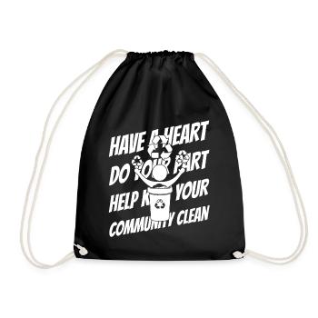 Littering, pollution, environmental awareness - Drawstring Bag - black - Front