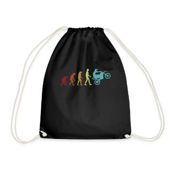 Motocross Evolution Supermoto Motorcycle Racing - Drawstring Bag - black - Front
