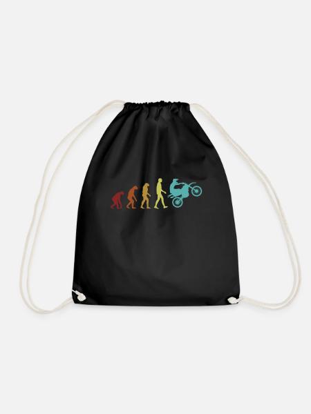 Motocross Evolution Supermoto Motorcycle Racing - Drawstring Bag - black
