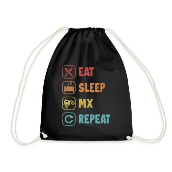 Eat Sleep MX Repeat Racing Supermoto Motorrad - Turnbeutel - Schwarz - Vorne